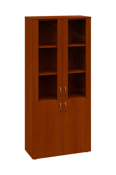 CLE 5 - 8RR lékařská skříň, 4-dveřová, 2x skleněné dveře, 2x zámek, 1800x800x400, třešeň šumavská